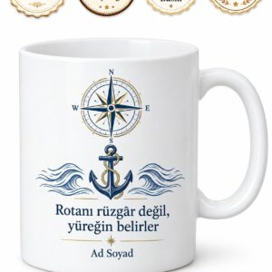 Gemi Kaptanına Seyir Defteri Liman Rota Deniz Nakliyat Hediye Kupa Bardak