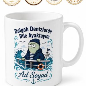 Gemi Turunda Deniz Tutan Hassas Yolcuya Dalgalı Denizler İroni Kupa Hediye Bardak