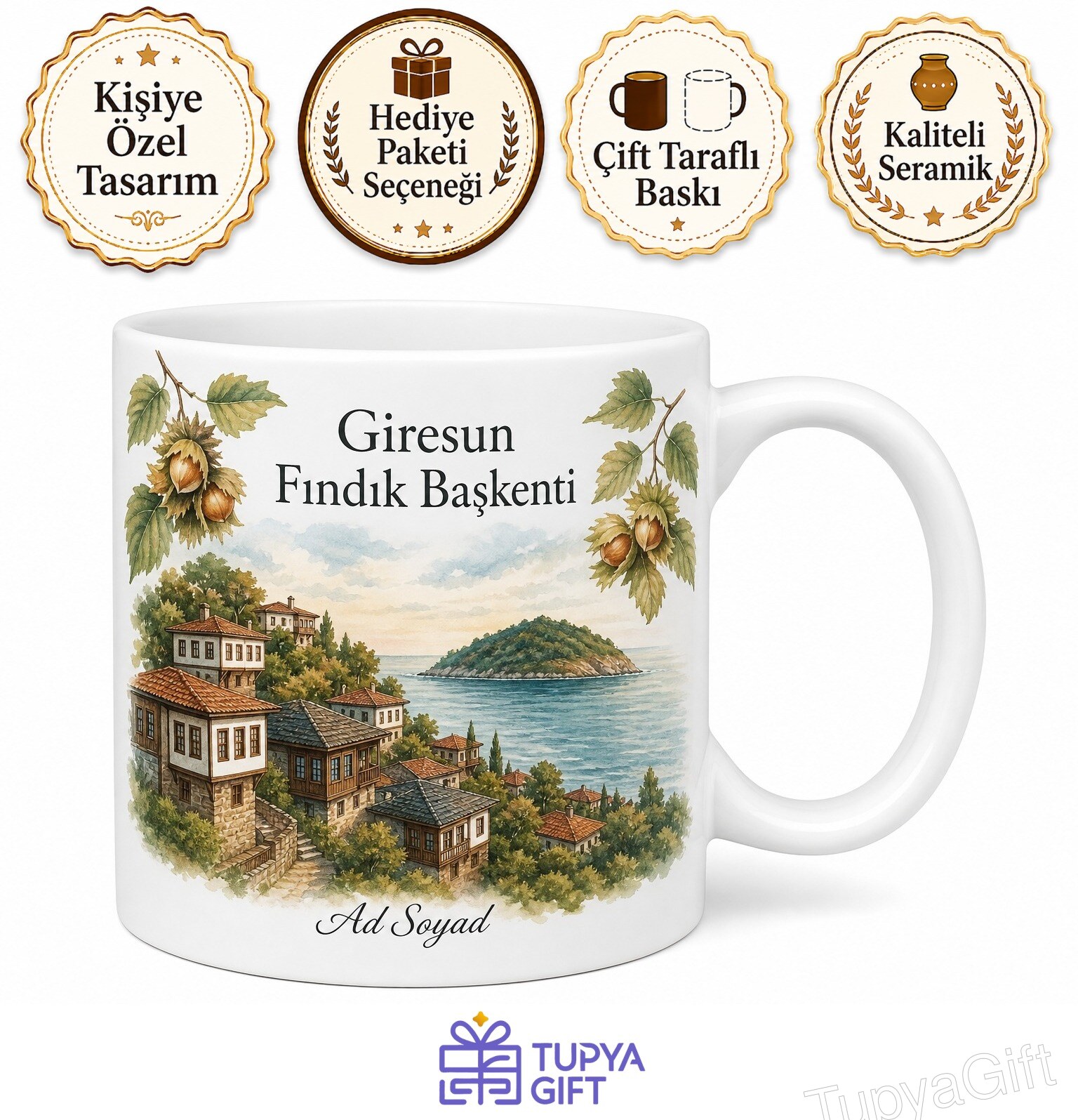 Giresun Merkez Giresun Adası Zeytinlik Semti Tarihi Evler Fındık Başkenti Kupa Bardak Hediye
