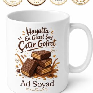 Gofret Kullananlara Çikolatalı Gofret Çıtır Gofret Çocukluk Atıştırmalığı Kupa Bardak Hediye