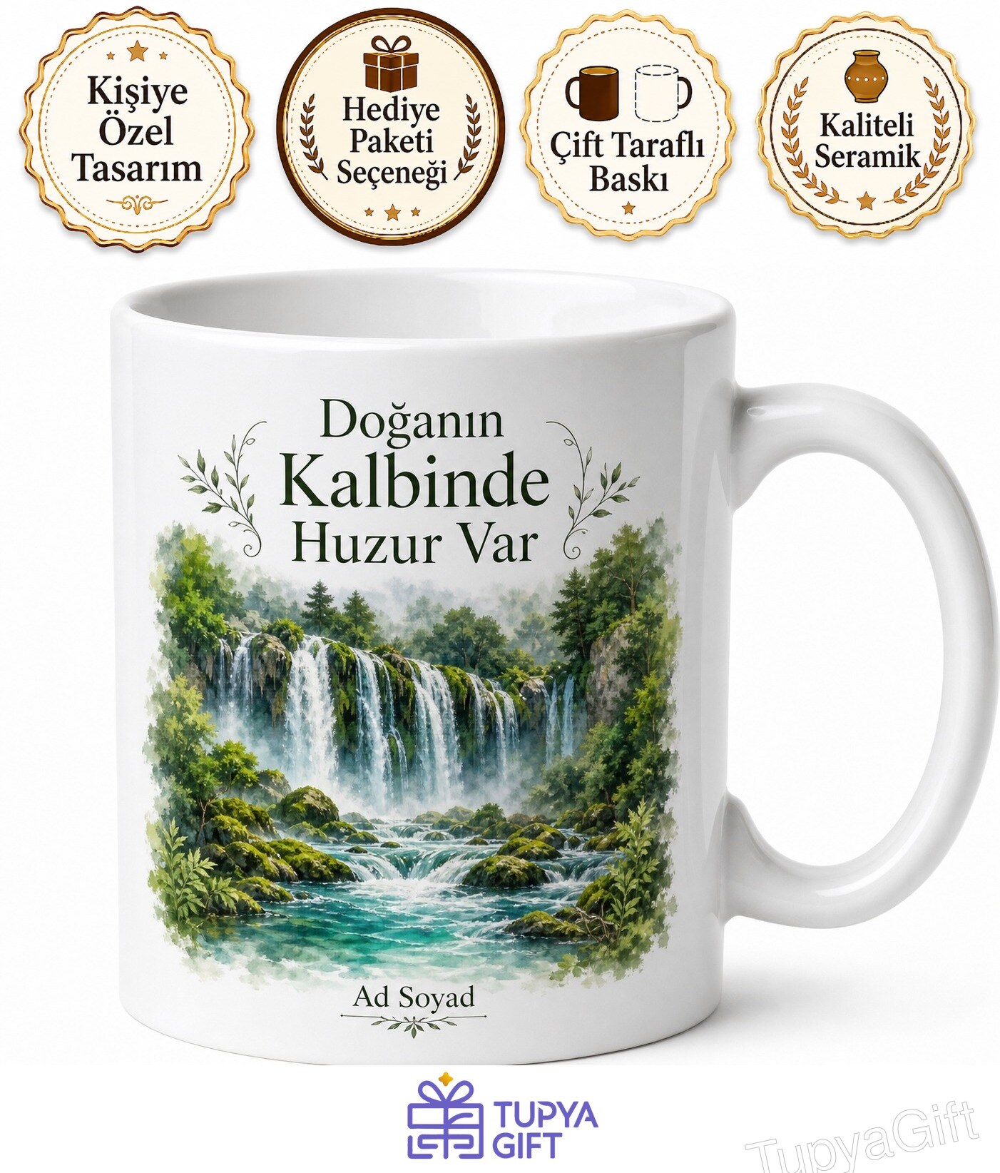 Gümüşhane Şiran Tomara Şelalesi Doğa Harikası Serin Sular Seramik Kupa Bardak Hediye