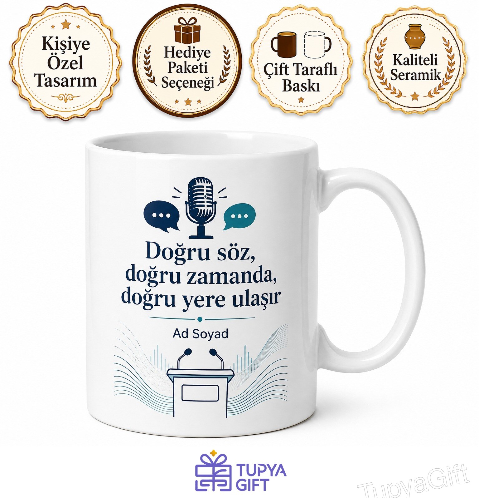 Halkla İlişkiler Uzmanına Hediye Kriz İletişimi Kurumsal İmaj Baskılı Kupa Bardak