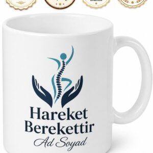 Hareket Berekettir Temalı Fizyoterapist Kahve Kupası Hediye Bardak