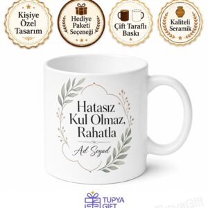 Hatasız Kul Olmaz Rahatla Motivasyon Kupa Bardak Hediye Porselen Kupa