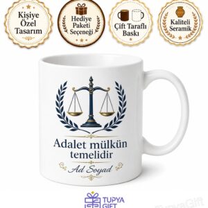 Hukukçuya Hediye Adalet Teorisi Kanun Maddeleri İnsan Hakları Hukukun Üstünlüğü Kupa Bardak