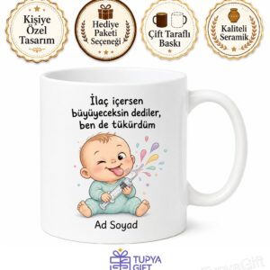 İlaç Savaşları Şırıngayla İlaç Tüküren Bebek Annelere Özel Hediye Kupa Bardak