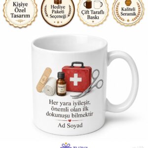 İlk Yardım Çantası Kullananlara Yara Bandı Sargı Bezi Tentürdiyot Acil Durum Kupa Hediye
