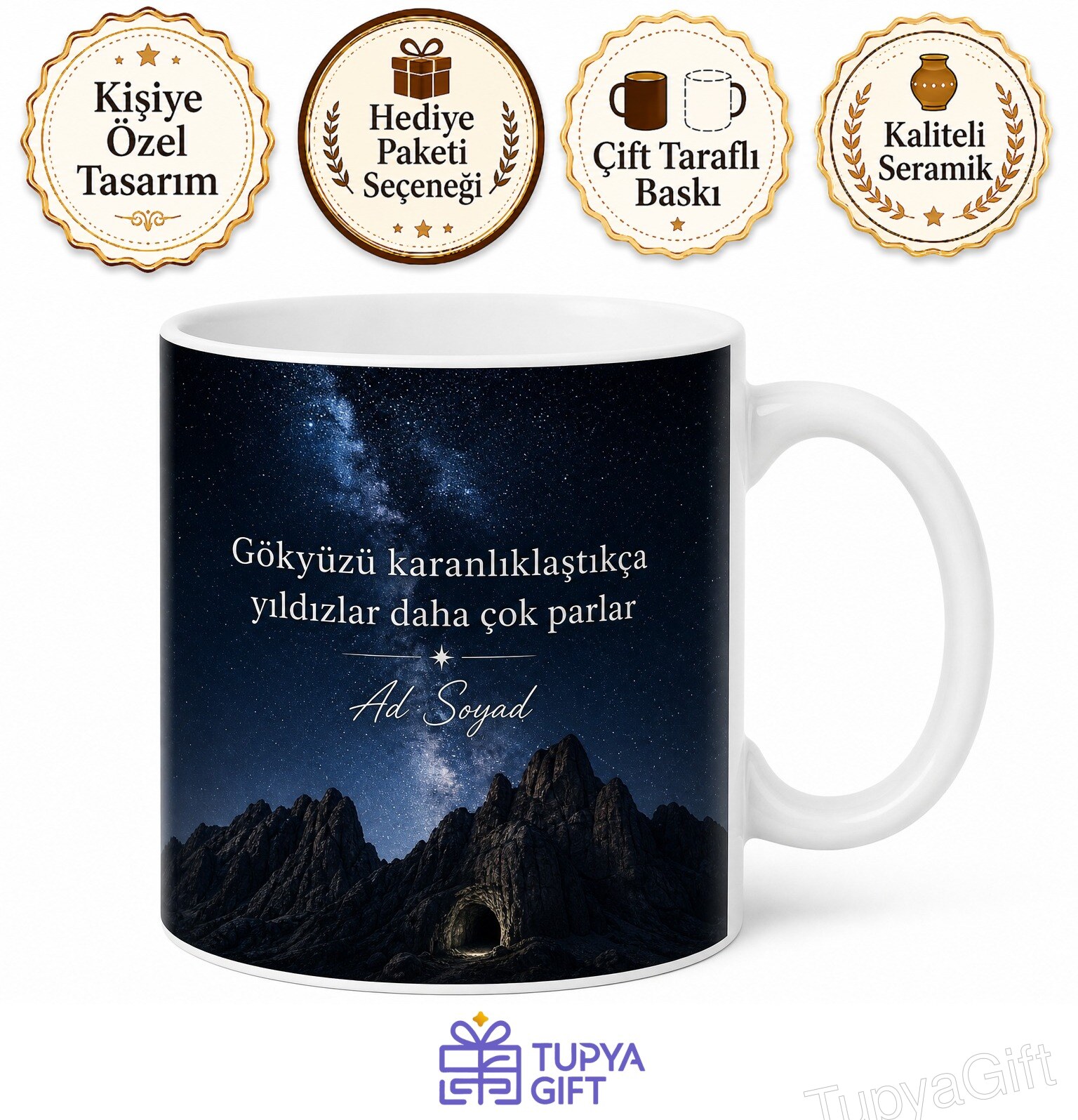 Isparta Yenişarbademli Melikler Yaylası Pınargözü Mağarası Karanlık Gökyüzü Kupa Bardak Hediye