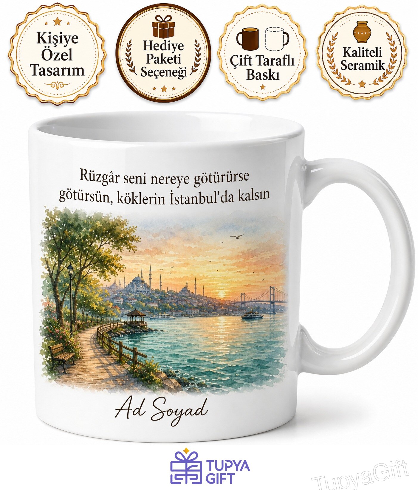 İstanbul Avcılar Sahil Parkı Küçükçekmece Gölü Üniversite Gençlik Hediye Kupa Bardak