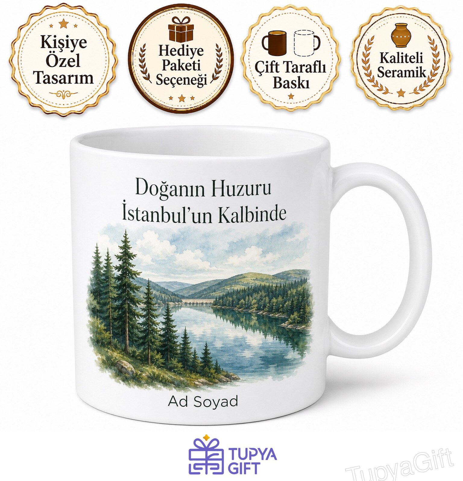 İstanbul Sultangazi Kent Ormanı Alibey Barajı Mimar Sinan Kupa Bardak Hediye
