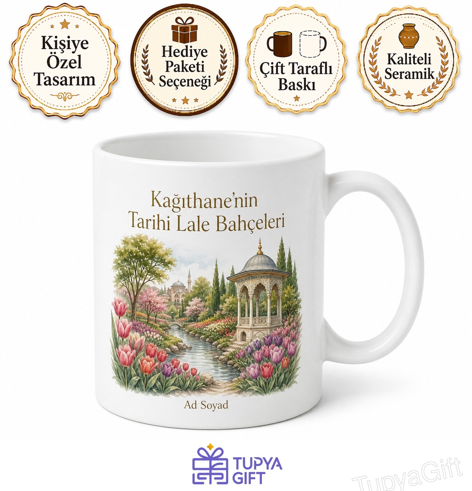 Kağıthane Tarihi Mesire Alanları Lale Bahçeleri Kahve Kupası Hediye Bardak