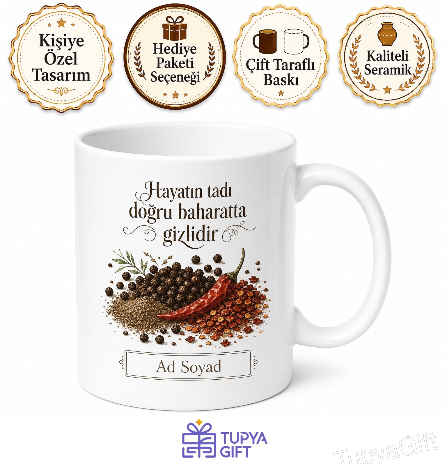 Karabiber Kullananlara Tane Karabiber Toz Karabiber Acı Baharat Kupa Hediye