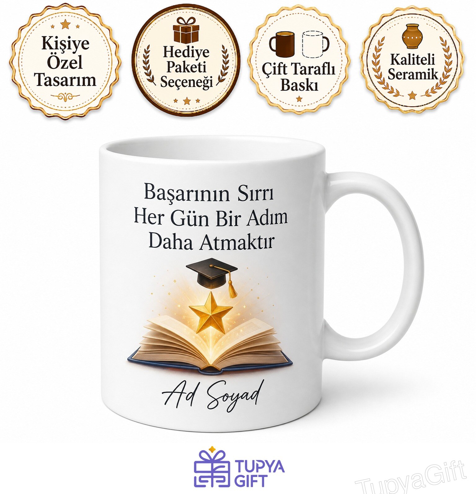 Karne Hediyesi Takdir Belgesi Alan Çalışkan Öğrenci Kupası Bardak Hediye
