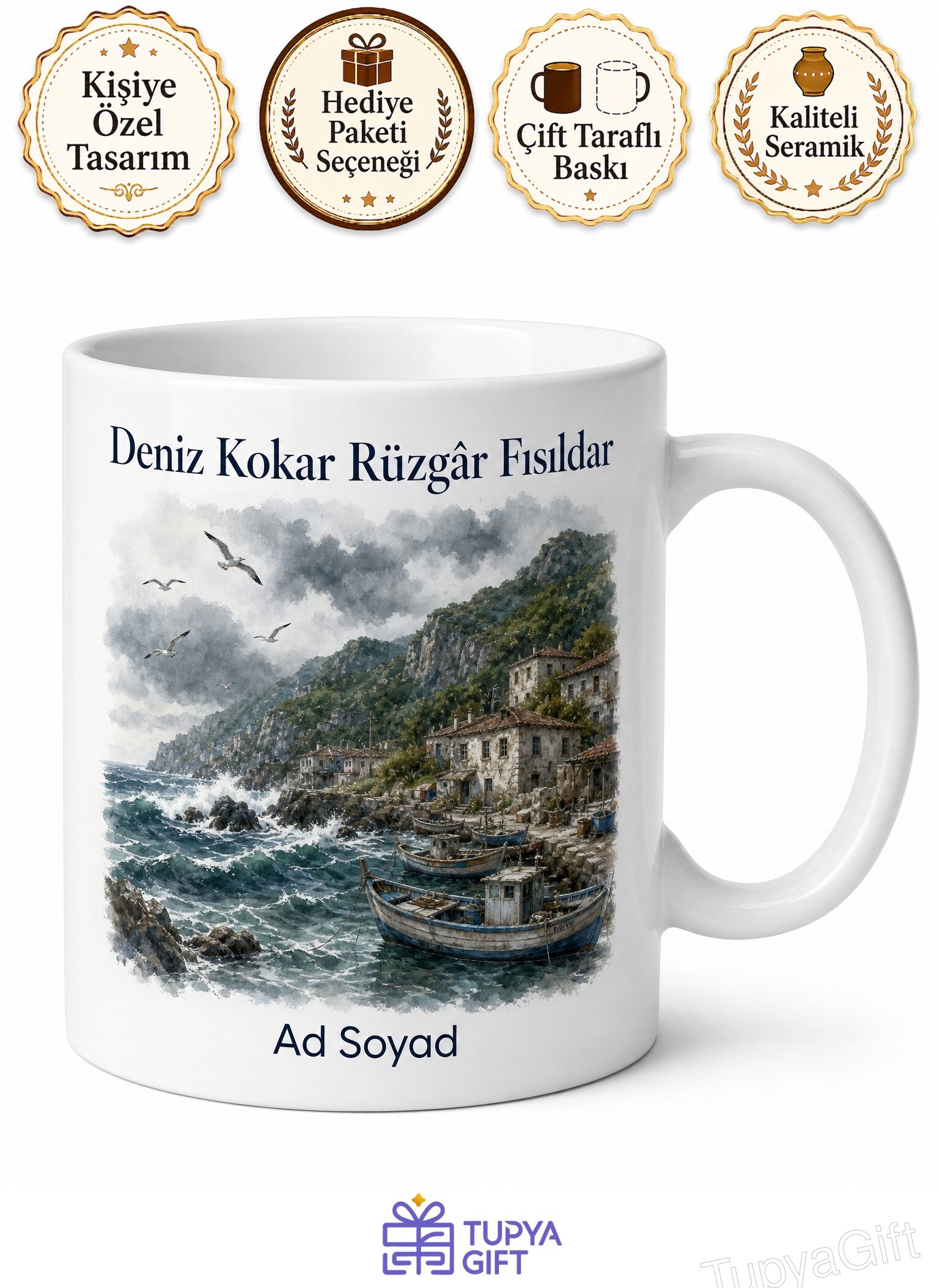 Kastamonu Doğanyurt Karadeniz Fırtınası Balıkçı Kasabası Deniz Kenarı Doğal Yaşam Kupa Hediye
