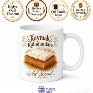 Kaymak Kullananlara Afyon Kaymağı Ekmek Kadayıfı Üstü Kaymaklı Tatlı Kupa Hediye