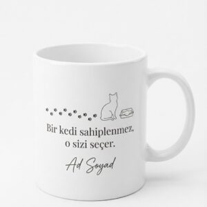 Kedi Annesi Pati İzleri Kum Kabı Tüylü Dost Sevgisi Kupa Bardak Hediye
