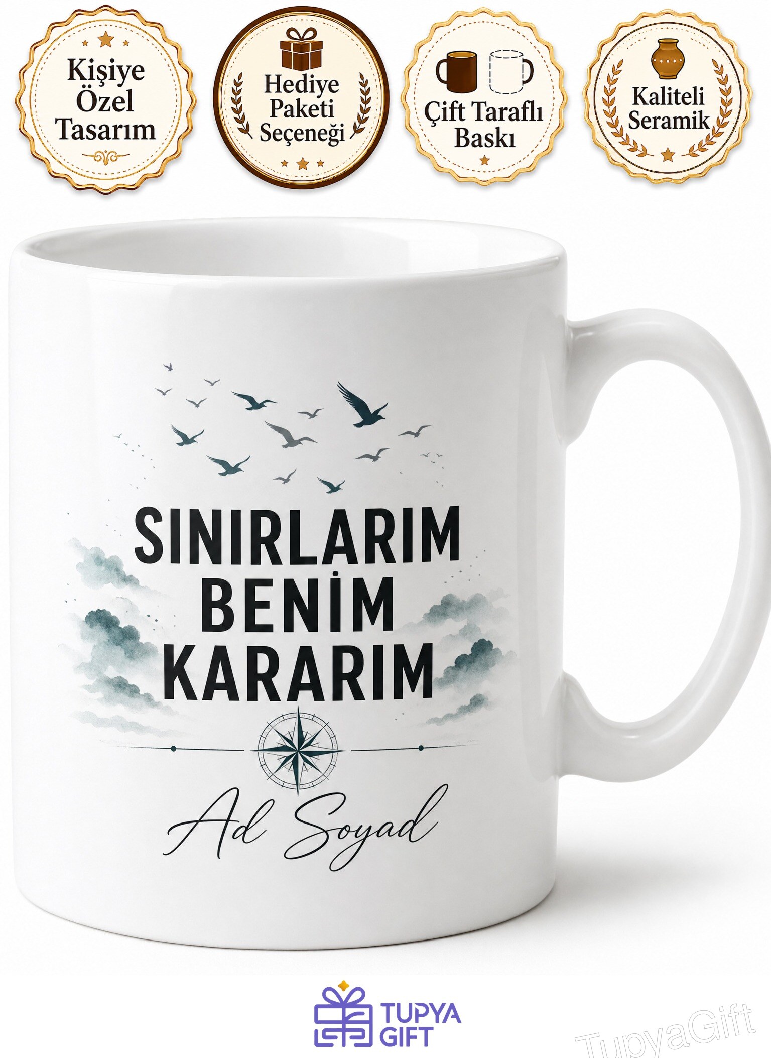 Kendi Doğrularıyla Yaşayan Özgür Ruhlara Sınır Tanımayan Kupa Bardak Hediye