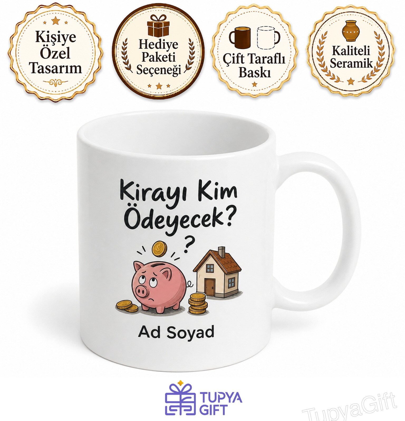 Kirayı Kim Ödeyecek Kupa Öğrenci Ev Arkadaşı Hediye Baskılı Bardak