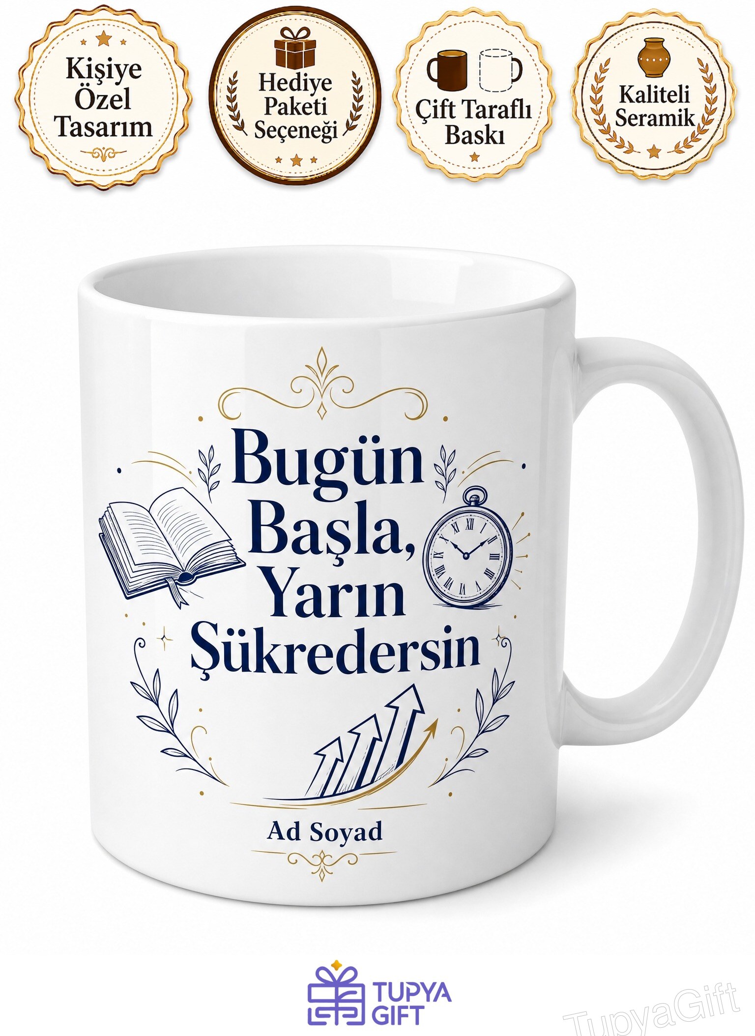 Kişisel Gelişim Zaman Yönetimi Motivasyon Başarı Hikayeleri Baskılı Kupa Bardak Hediye