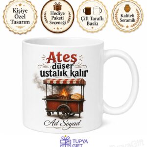 Kokoreçci Kupa Seyyar Lezzet Ustası Sokağın Tadı Gece Tezgah Açanlara Hediye Bardak