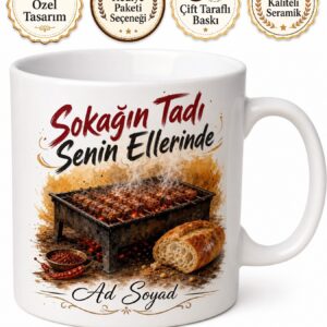 Kokoreçciye Hediye Sokağın Tadı Seyyar Lezzet Gece Tezgah Kupa Bardak Çeyrek Ekmek