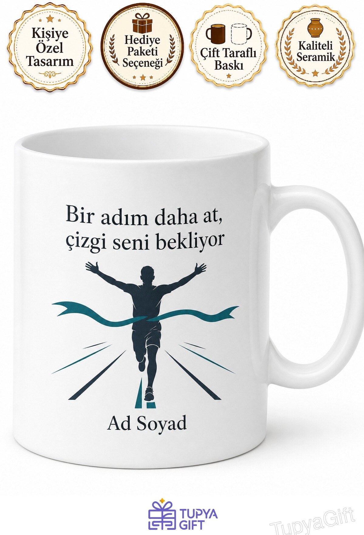 Koşu Bandı Ter Atanlara Maraton Başlangıcı Hediye Kupa Bardak Özel Tasarım