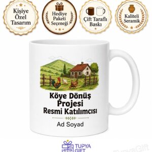 Köye Dönüş Projesi Esprili Kupa Bardak Şehir Hayatından Bıkanlara Komik Hediye