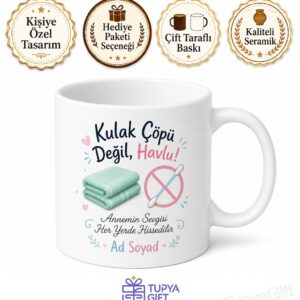 Kulak Çöpü Kullanmayan Annelere Dış Kulak Temizliği Havluyla Silme Kupa Hediye Bardak