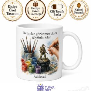 Maket Ustasına Fırça İle İnce Boyama Minyatür Detaylar Koleksiyon Kupa Hediye Bardak