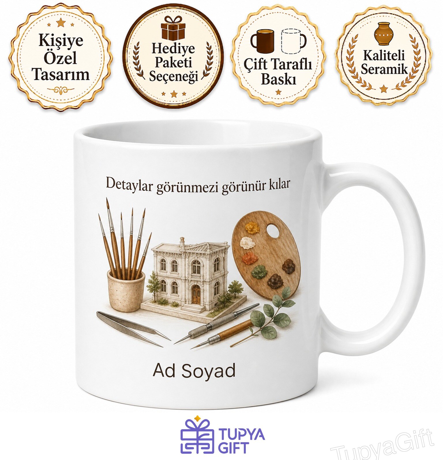 Maket Ustasına İnce Fırça İnce Detay Minyatür Yapanlara Maket Atölyesi Kupa Hediye