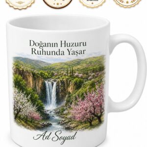 Malatya Doğanşehir Sürgü Şelalesi Elma Kayısı Bahçeleri Doğa Ruhu Seramik Kupa Bardak Hediye