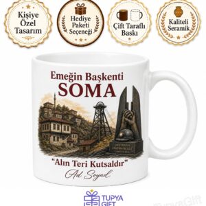 Manisa Soma Maden Şehitliği Tarihi Evler Linyit Madenleri Emeğin Başkenti Kupa Bardak Hediye