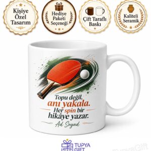 Masa Tenisi Turnuvası Şampiyonuna Spin Ustası Refleks Harikası Kupa Bardak Hediye