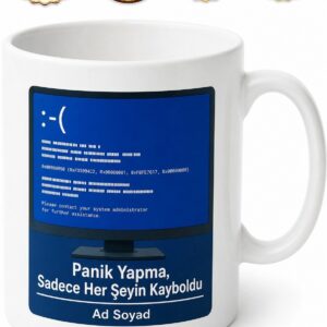 Mavi Ekran Hatası Görmüş Masum Bilgisayarcı Çay Kahve Kupası Hediye Bardak