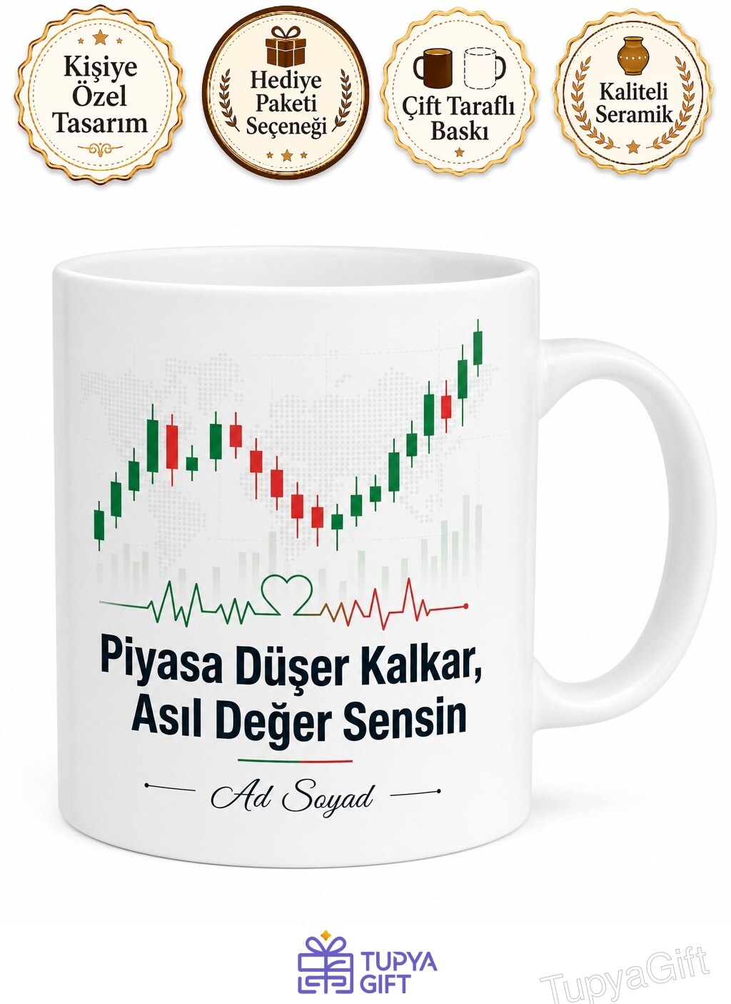 Menkul Kıymetler Brokerına Hisse Senedi Al Sat Emri Seans Sonu Stres Baskılı Kupa Hediye Bardak
