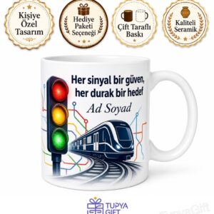 Metro Tren Makinist Sinyalizasyon Işıkları Hızlı Ulaşım Kupa Bardak Hediye