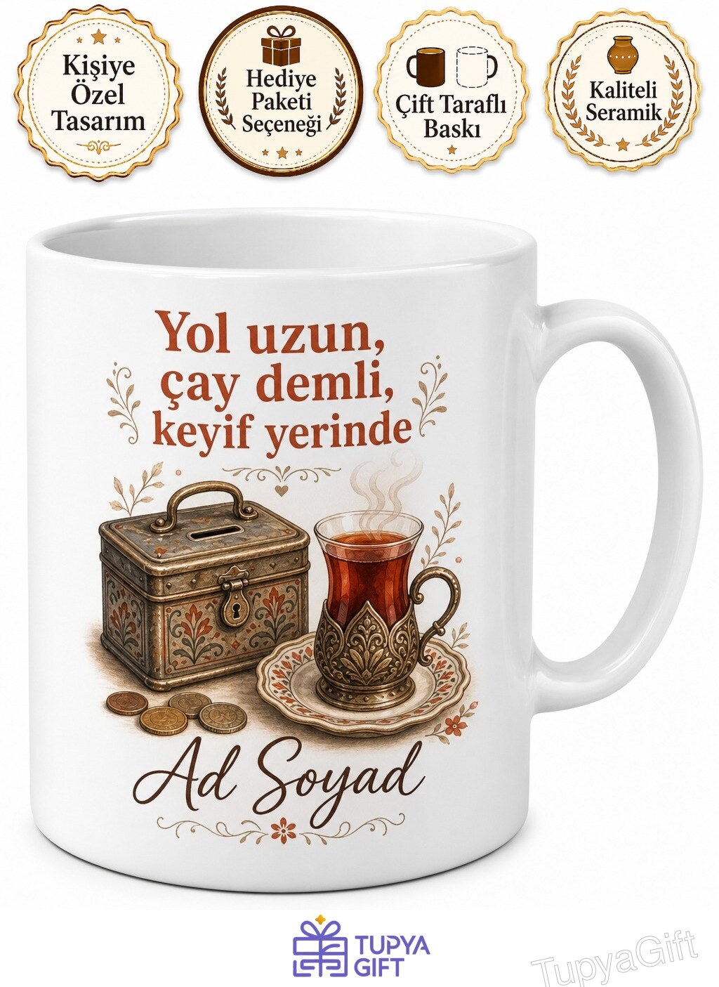Minibüs Şoförüne Tiryaki Çay Kupası Bozuk Para Yanı Hediye Kupa Bardak
