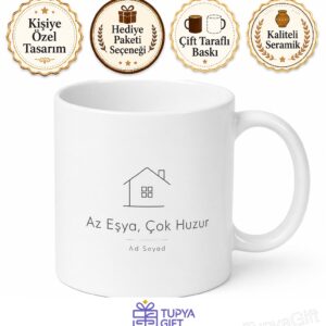 Minimalist Yaşam Felsefesi Kupa Sade Yaşam Huzur Az Eşya Dekorasyon Hediye Bardak