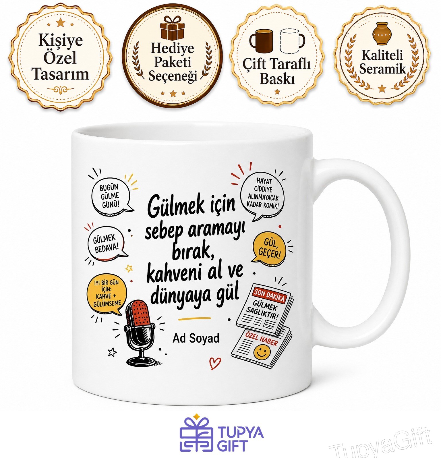 Mizah Dergileri Karikatür Esprili Haberler Stand-Up Eleştirileri Baskılı Kupa Hediye Bardak