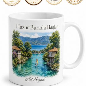 Muğla Ula Akyaka Azmak Nehri Gökova Körfezi Sakin Şehir Kupa Bardak Hediye