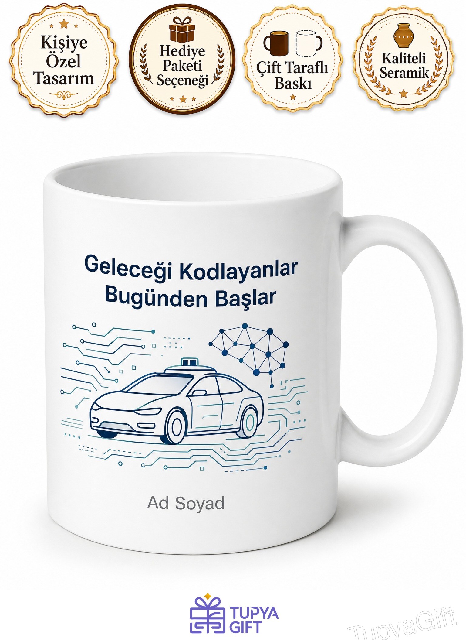 Mühendislik Otonom Araçlar Yapay Zeka Endüstri Kupa Bardak Hediye