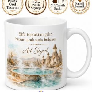 Nevşehir Kozaklı Kaplıcaları Termal Şifa Suları Kapadokya Hatıra Hediye Kupa Bardak