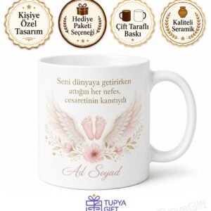 Normal Doğum Güçlü Anne İlk Çığlık Doğumhanenin Meleği Kupa Bardak Hediye