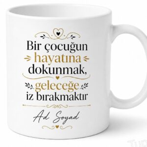 Öğretmene Hediye İngilizce Baskılı Porselen Kupa Bardak