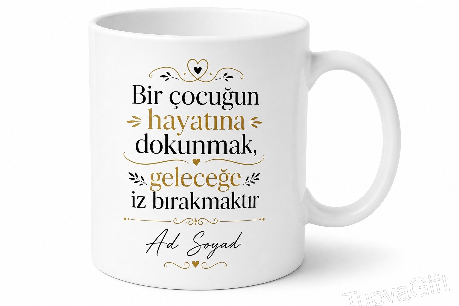 Öğretmene Hediye İngilizce Baskılı Porselen Kupa Bardak
