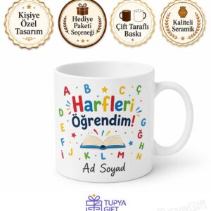 Okuma Bayramı Hatırası Harfleri Öğrendim Gurur Kupası Hediye Bardak