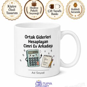 Ortak Giderleri Hesaplayan Cimri Ev Arkadaşı Çay Kupası Komik Hediye Bardak