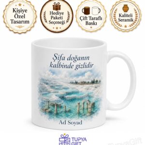 Pamukkale Travertenleri Beyaz Pamuk Antik Havuz Şifa Kupası Hediye Bardak