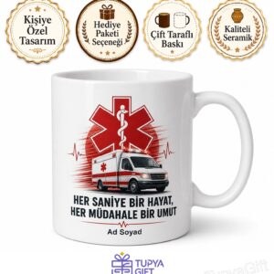 Paramedik Acil Servis Ambulans Sireni İlk Müdahale Kupa Bardak Hediye