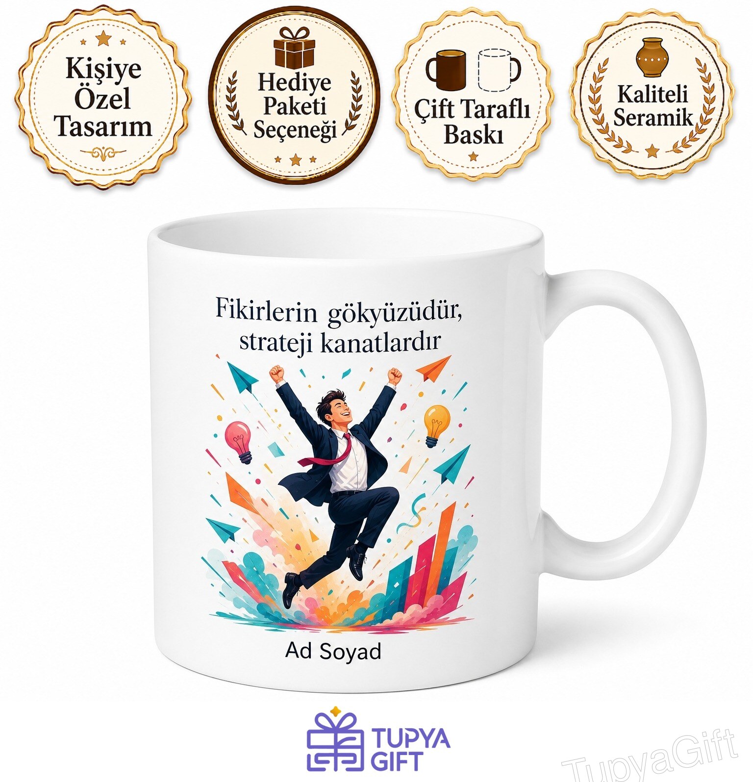 Reklam Kampanyası Onaylanınca Havalara Uçan Yönetmen Kupası Hediye Bardak